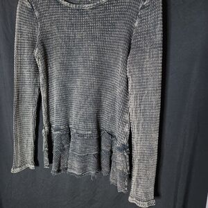 Altar'd State Black and White Textured Knit Top